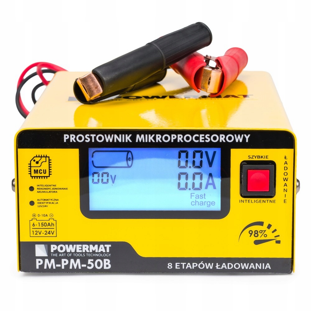 Prostownik do akumulatorów MIKROPROCESOROWY 12V 24V do 10A