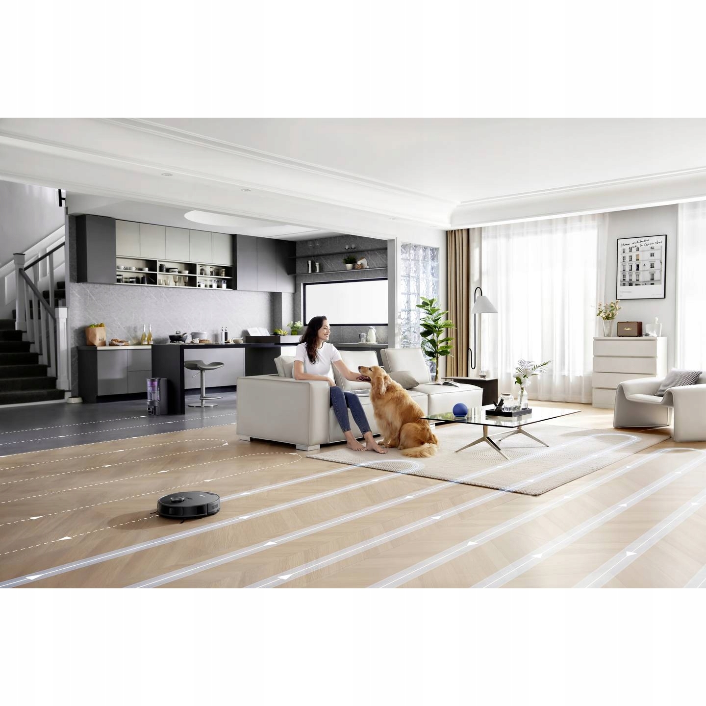 Robot sprzątający MOP odkurzacz APLIKACJA stacja dokująca LIDAR