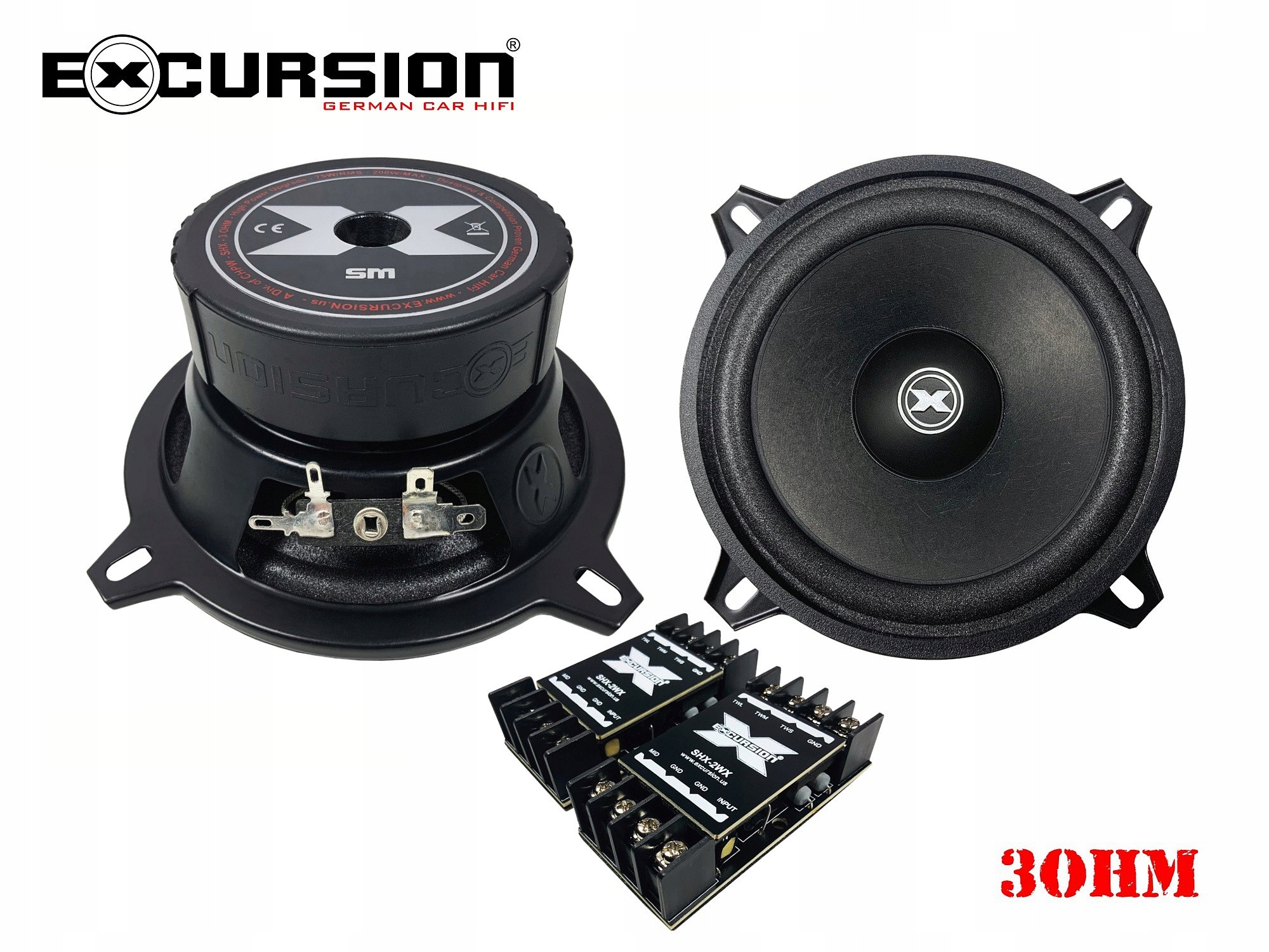 Głośniki Excursion 13cm 2 drożne 3 ohm 200W