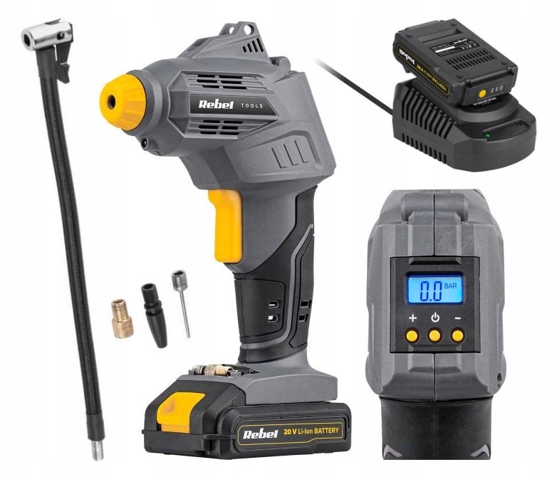 Kompresor do Kół 7 bar Akumulator Końcówki