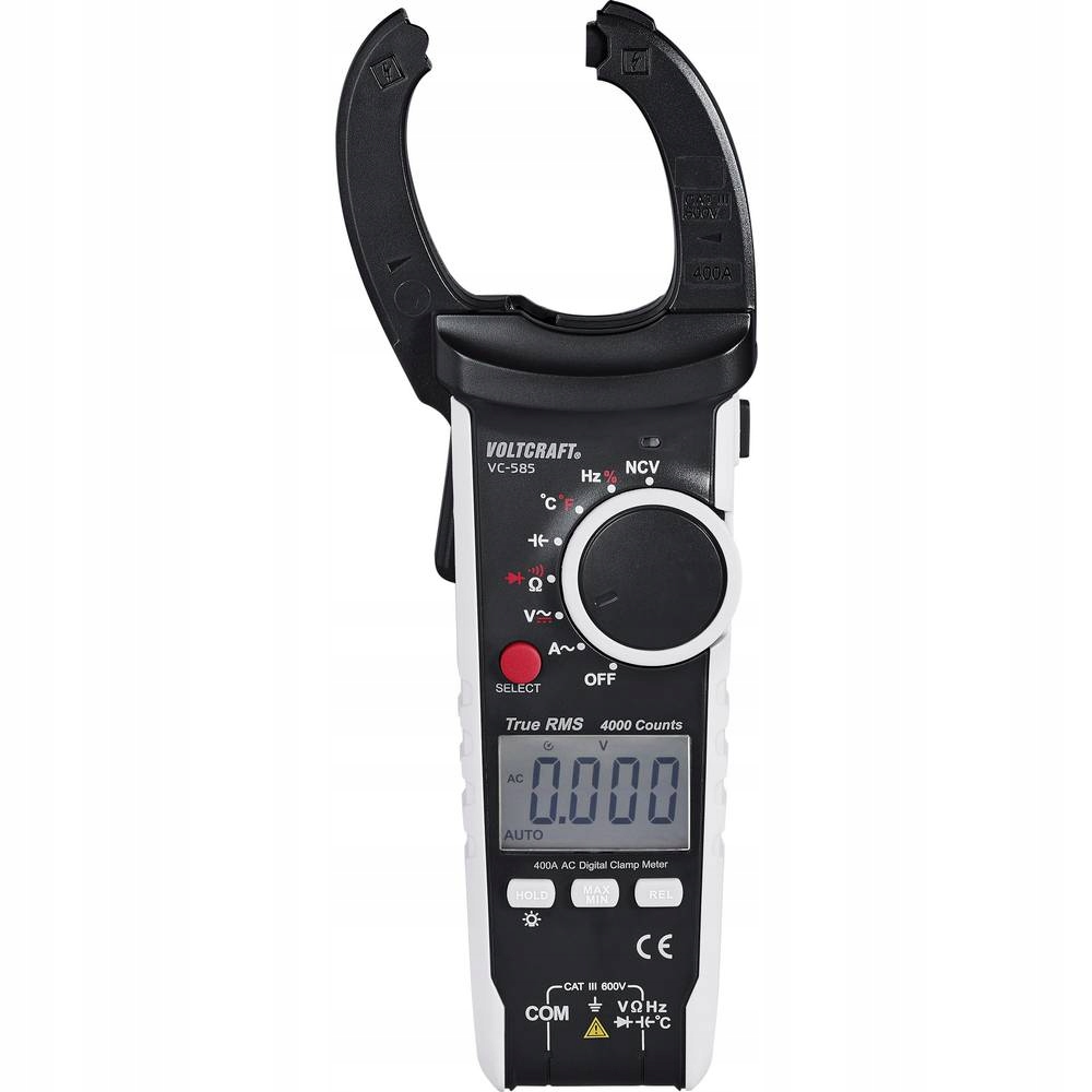 Miernik MULTIMETR cęgowy CAT III 600 V TrueRMS POMIAR temperatury VOLTCRAFT