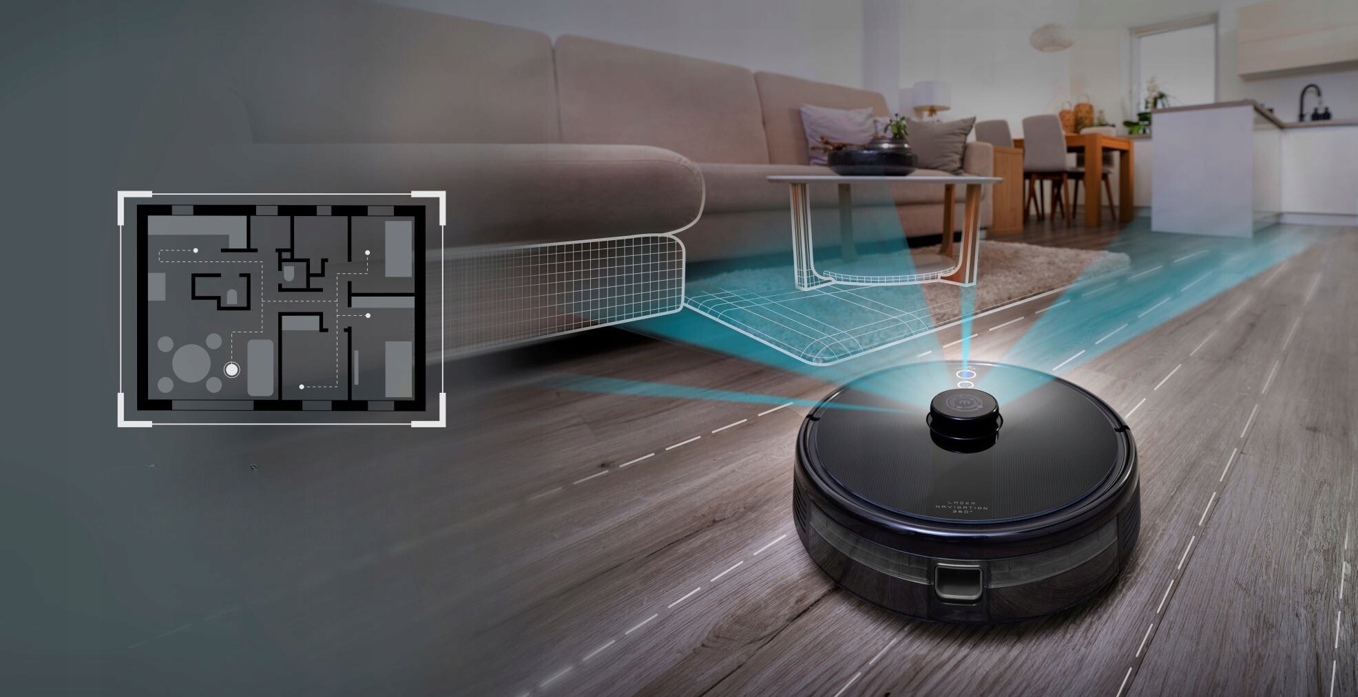 Robot sprzątający odkurzacz automatyczny ETA Master II czarny