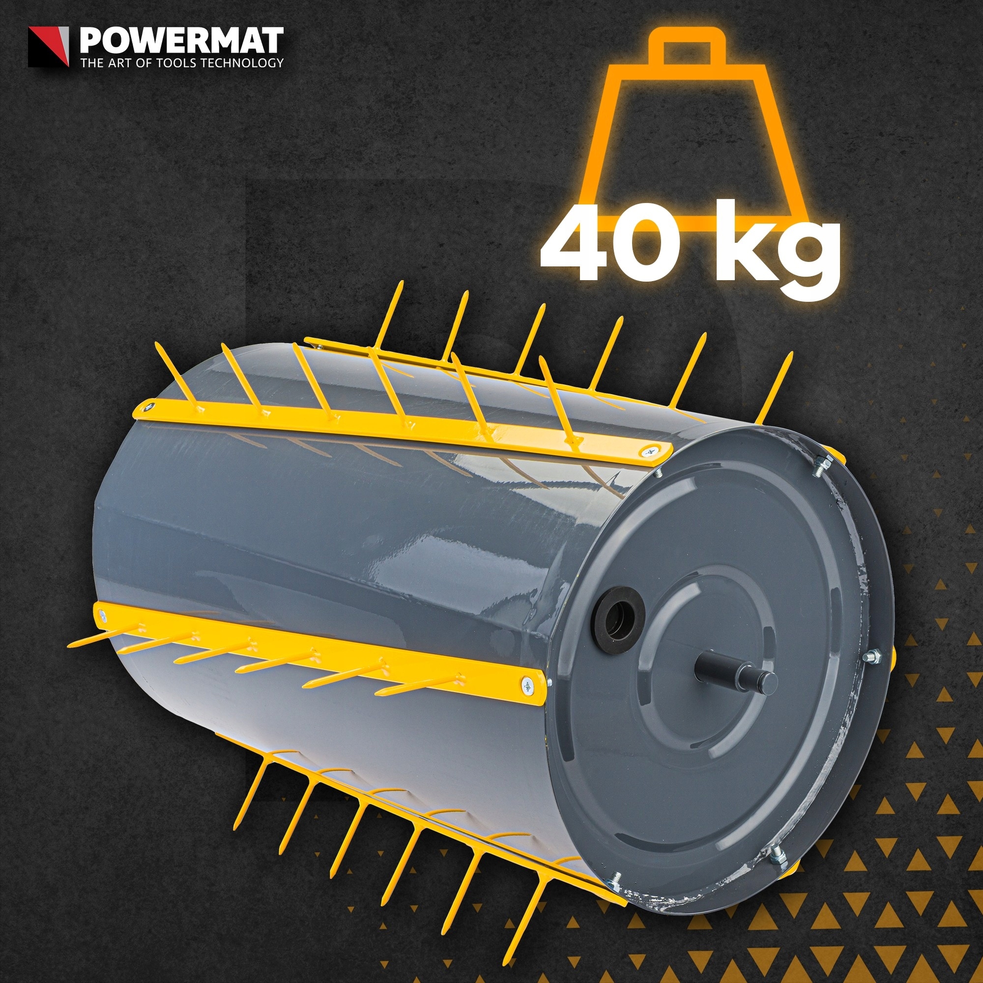 Walec do TRAWY ogrodowy AERATOR do trawnika ubijak do gleby ziemi 35L 50cm