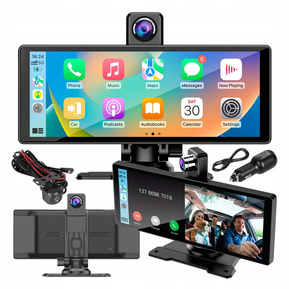 RADIO STACJA MULTIMEDIALNA MONITOR 9'' ANDROID AUTO APPLE CARPLAY KAMERY