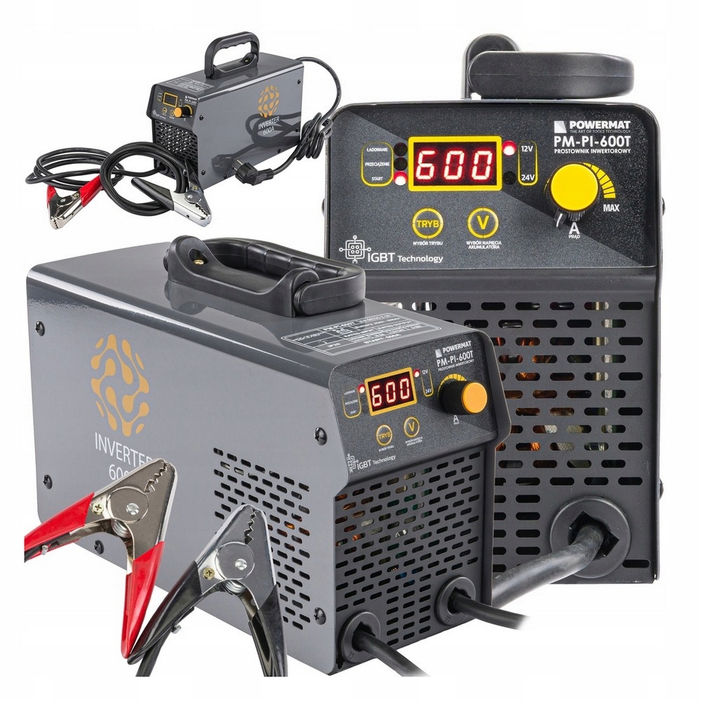 Prostownik AKUMULATOROWY inwertorowy z ROZRUCHEM 600A 12/24 V ładowarka 80A