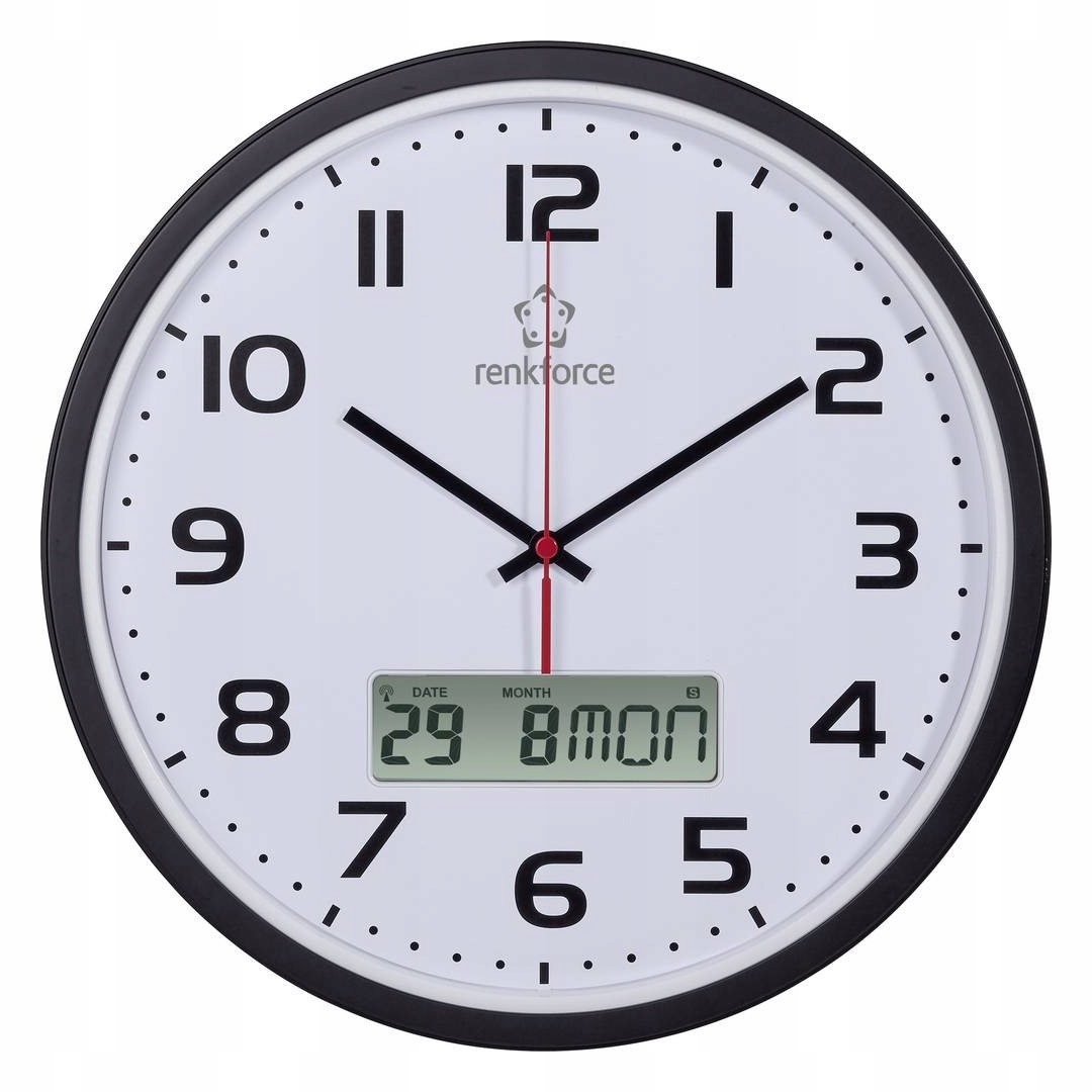 Zegar ścienny sterowany RADIOWO auto czas 32cm