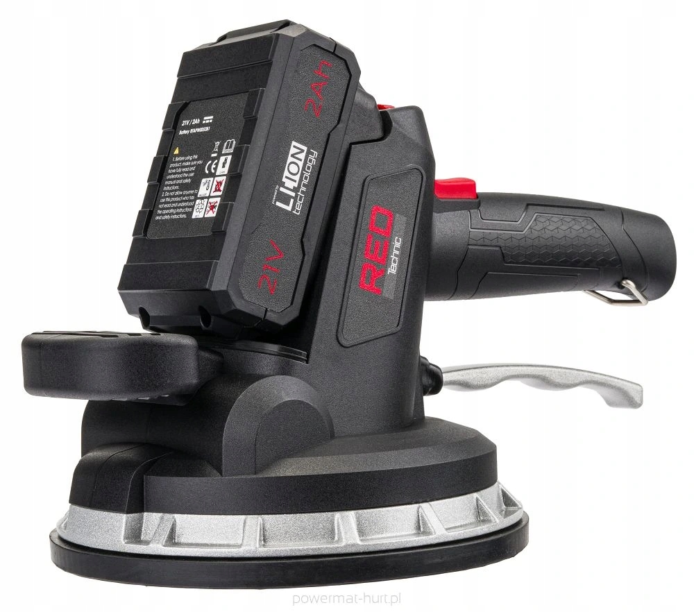 Przyssawka WIBRUJĄCA do układania płytek 2x AKUMULATOR 21V 2Ah walizka 80kg