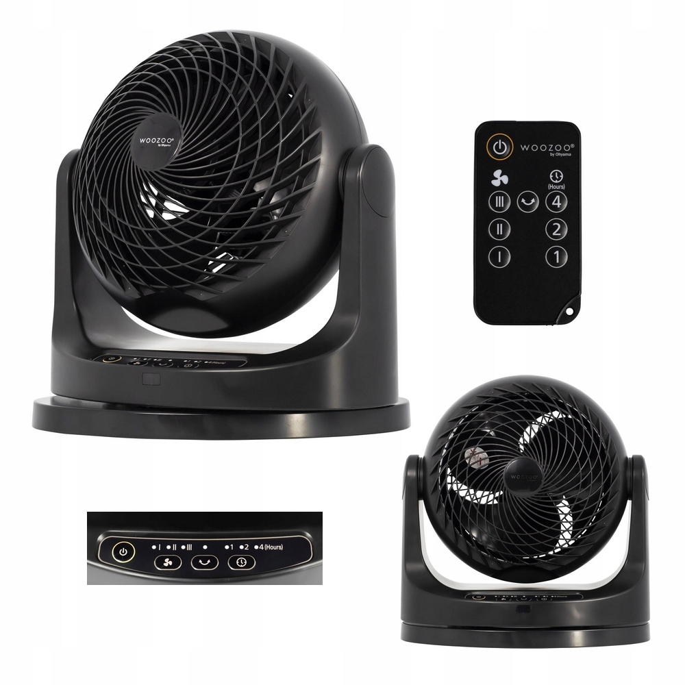 Wentylator stołowy REGULACJA na biurko 3 prędkości OSCYLACJA timer PILOT