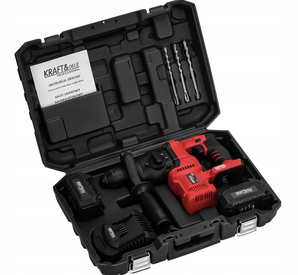 Młot udarowy AKUMULATOROWY 3.5J 2xakumulator 21V 4Ah SDS-PLUS BEZSZCZOTKOWY