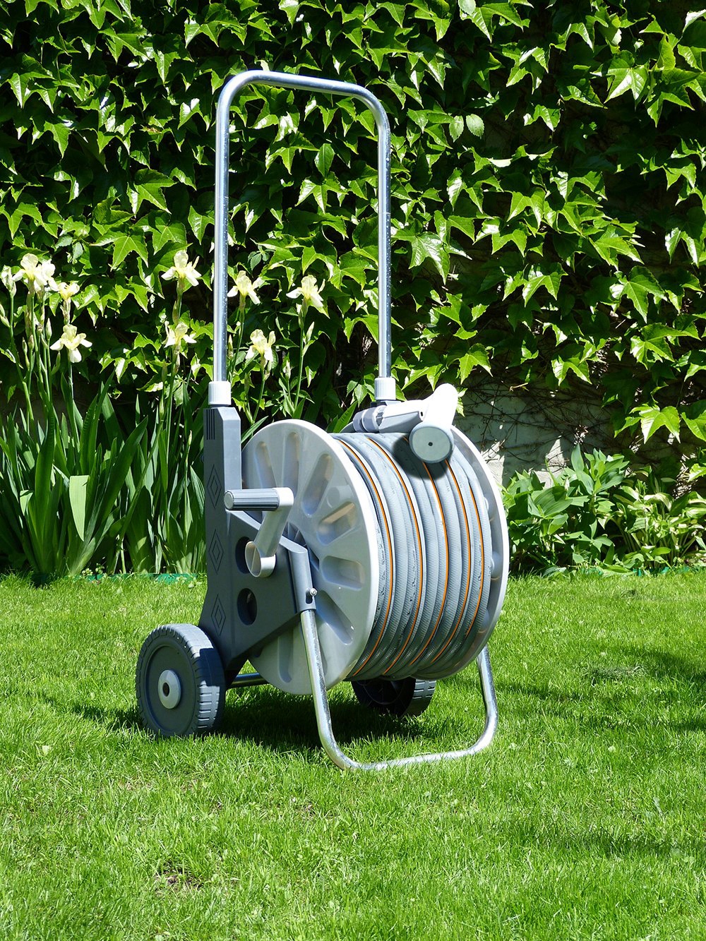 WÓZEK ALU WĄŻ OGRODOWY 4-WARSTWOWY 1/2 50 METRÓW BEST POLSKA ZRASZACZ KPL