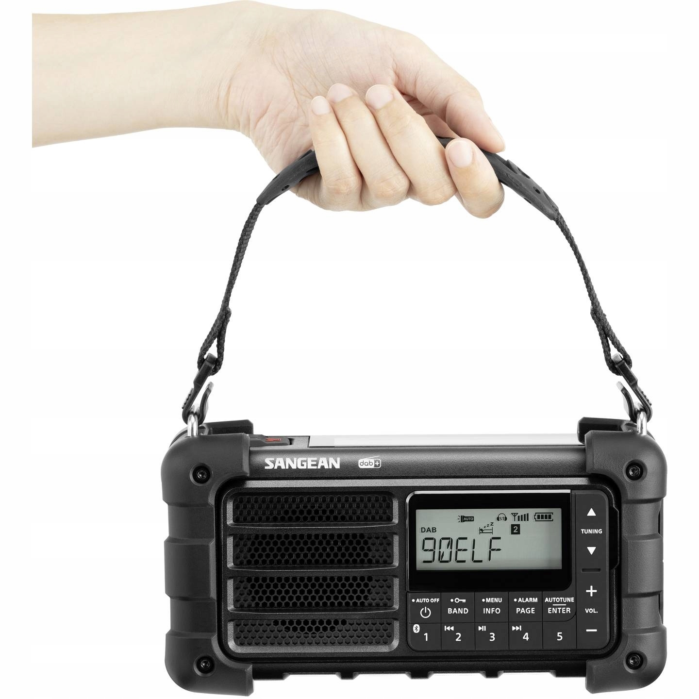 Radio FM outdoorowe DAB + SOLARNE survivalowe Bluetooth DYNAMO latarka IP55