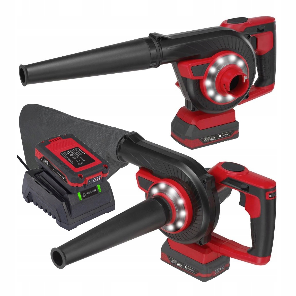 Dmuchawa do LIŚCI ODKURZACZ akumulatorowy 20V 2w1 bezprzewodowy ŁADOWARKA