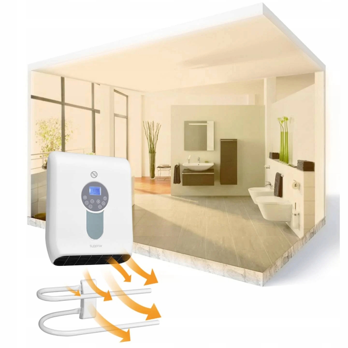 Grzejnik łazienkowy Sygonix 2000W 2 tryby timer termostat