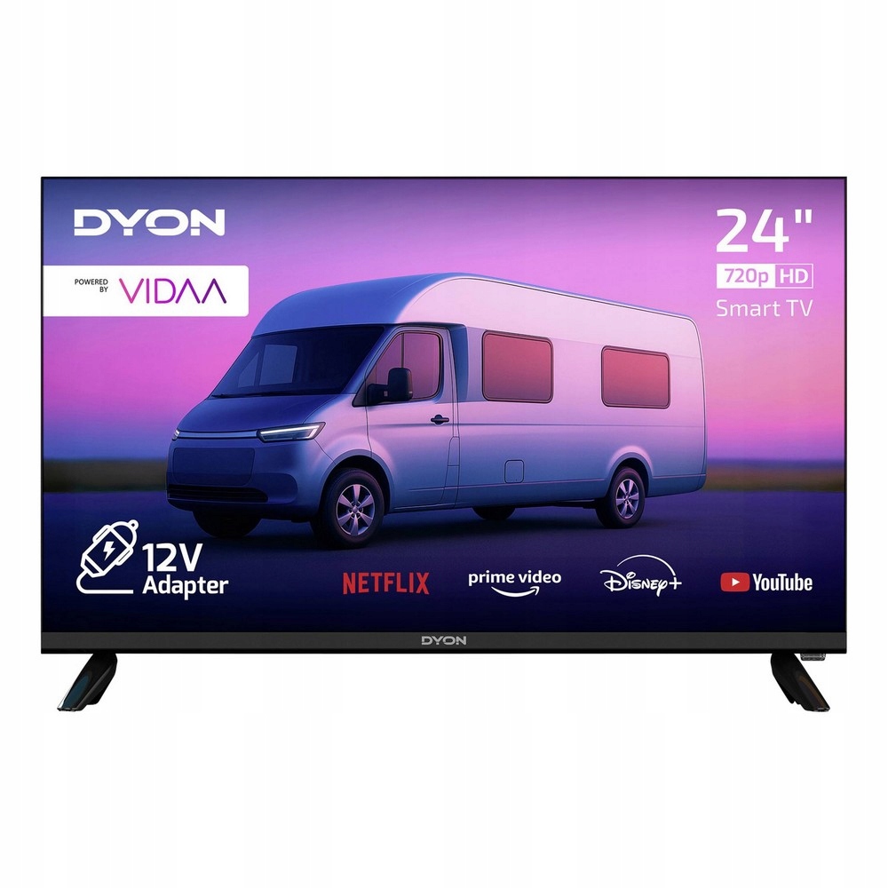 Telewizor do KAMPERA SMART VIDAA TV WiFi DYON 24'' HD LAN Ci+ APLIKACJE 12V