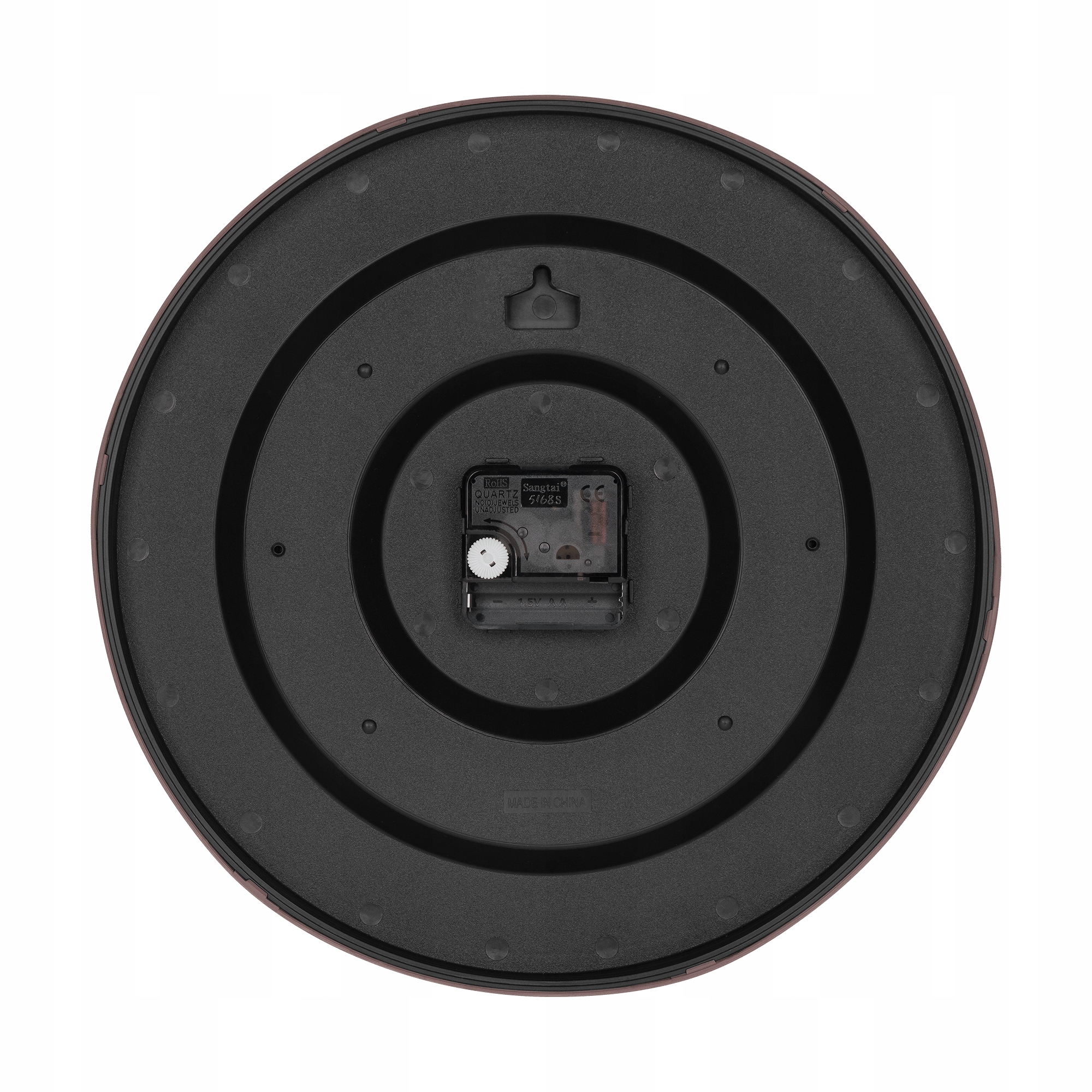 Zegar ścienny 30cm ciemny brąz PŁYNNA praca WSKAZÓWEK