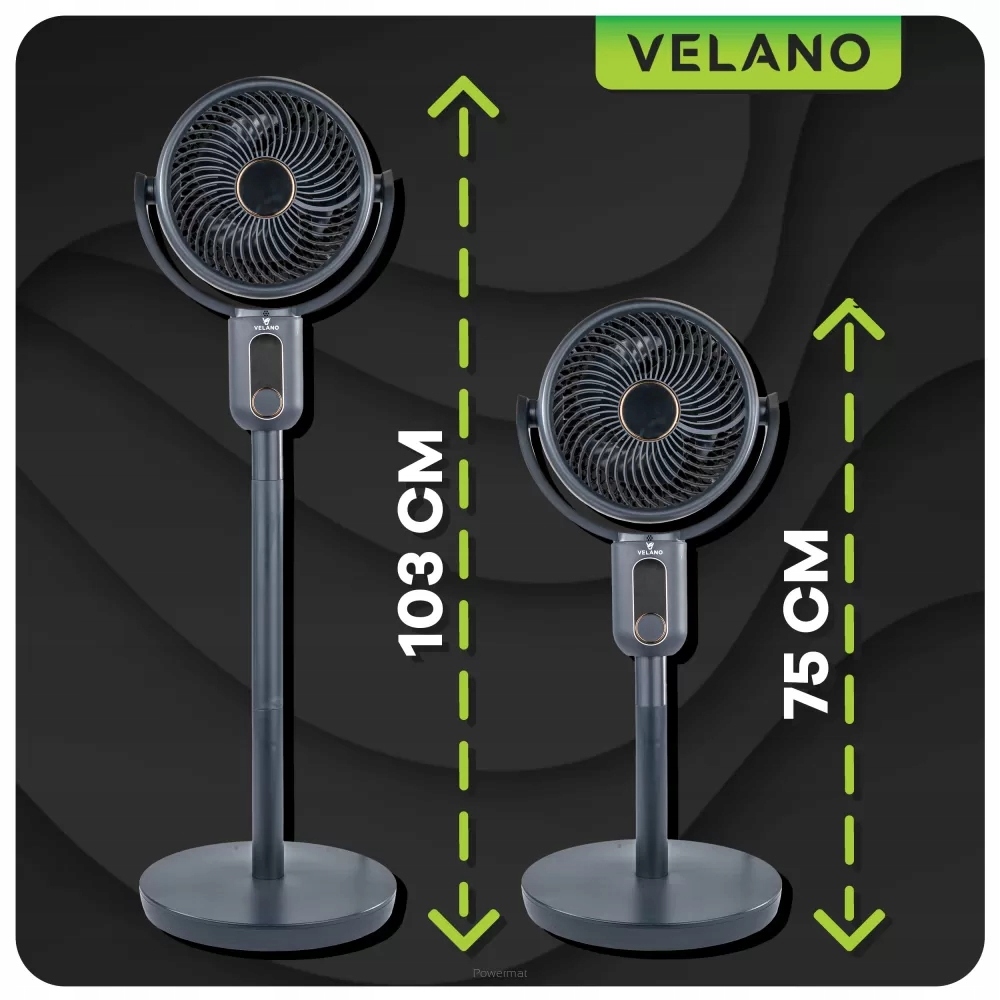 Wentylator podłogowy OSCYLACJA timer REGULACJA wysokości prędkości PILOT