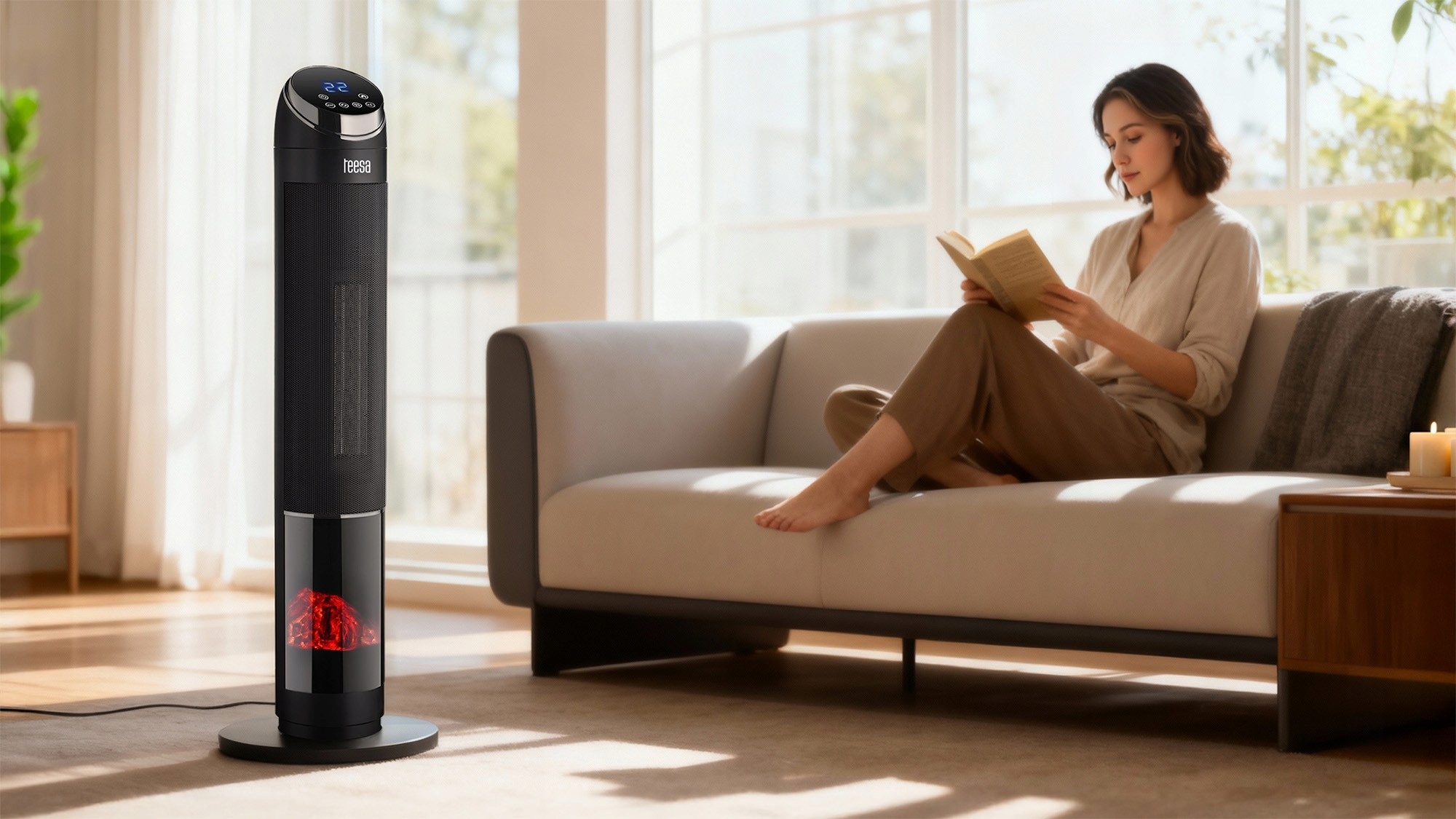 TERMOWENTYLATOR kolumnowy GRZEJNIK wentylator PTC KOMINEK Teesa PILOT