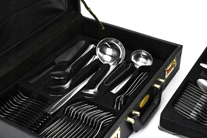Sztućce w WALIZCE EKSKLUZYWNE 72 elementy na 12 OSÓB