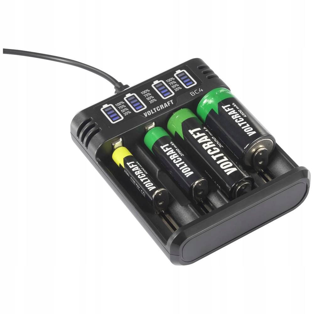 Ładowarka akumulatorków do ogniw LiIon NiMH 4 gniazda AA AAA C 500 mA