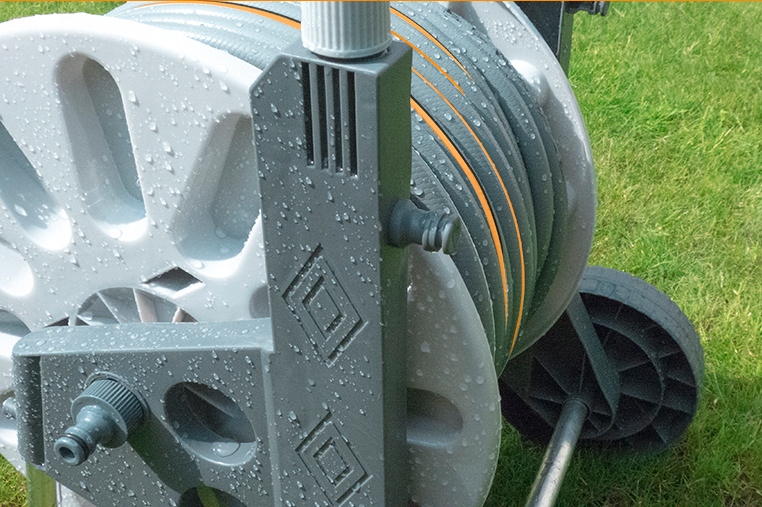 WÓZEK ALU WĄŻ OGRODOWY 4-WARSTWOWY 1/2 50 METRÓW BEST POLSKA ZRASZACZ KPL