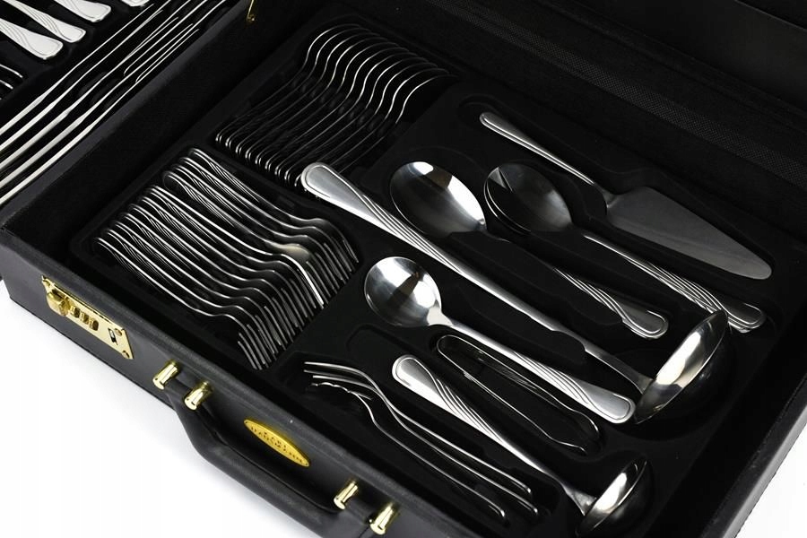 Sztućce w Walizce Ekskluzywne 72 ele na 12 Osób