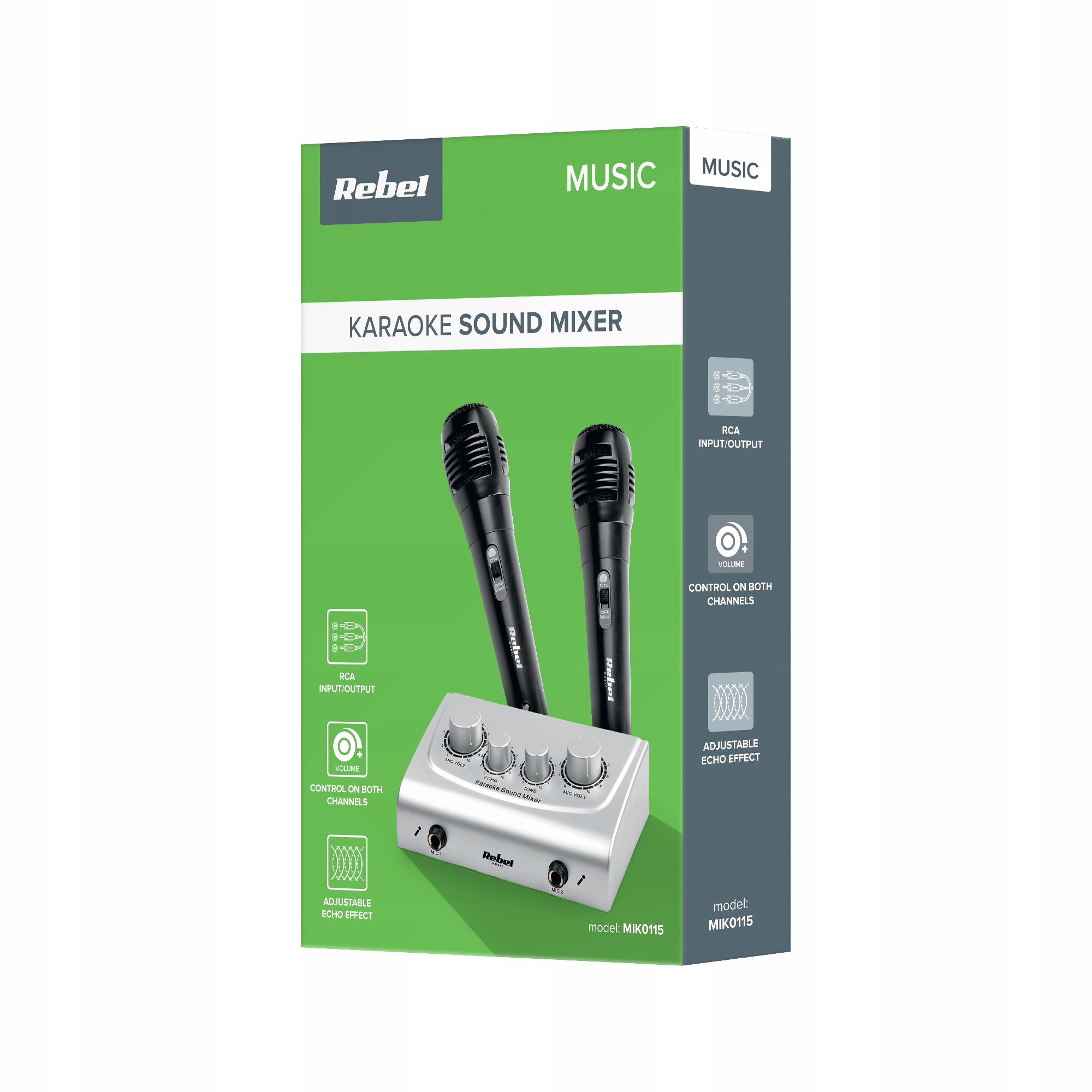 Mikrofon do KARAOKE MIKSER AUDIO z efektami ECHO 2 mikrofony w zestawie