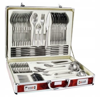 Sztućce Satynowane w Walizce 72 ele 12 osób