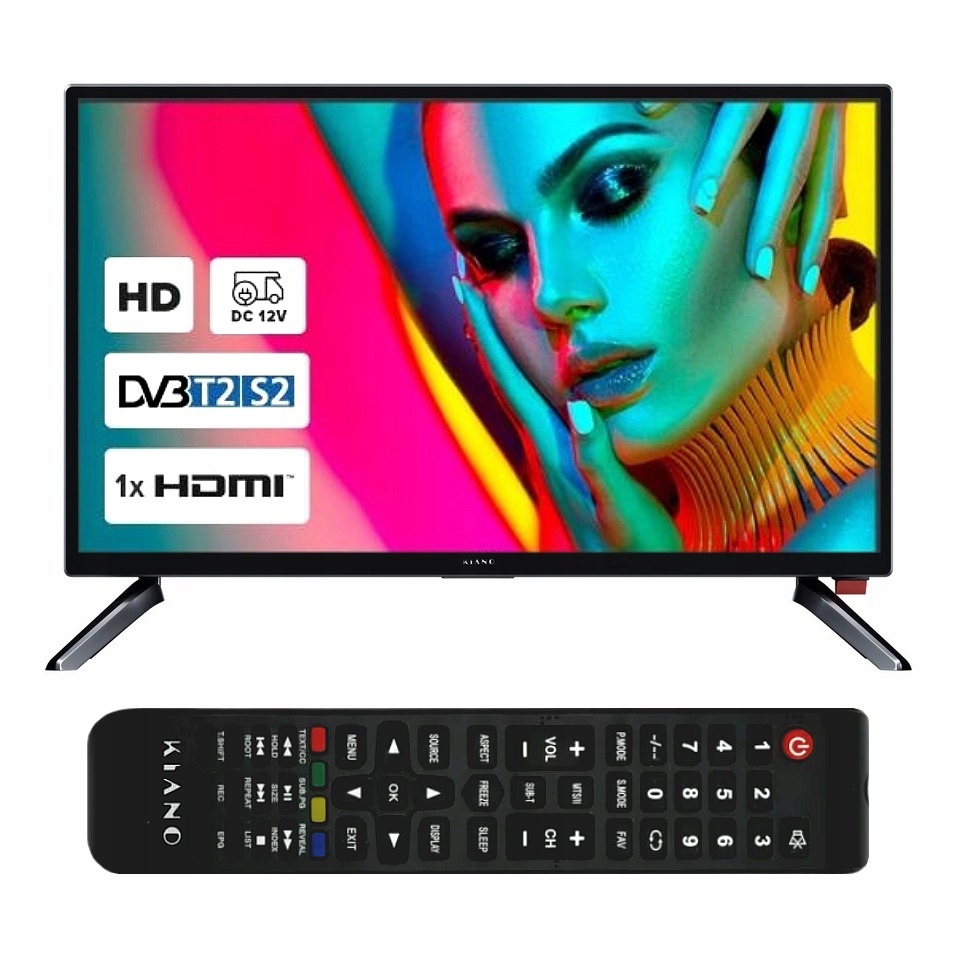 Telewizor do KAMPERA 12V Kiano 24 cale DVBT2 DVBS2 DVBC Ci VGA USB HDMI