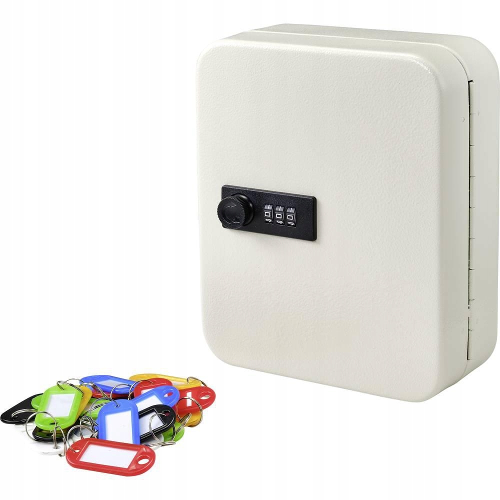 Sejf na klucze 20 haków kolorowe BRELOKI 3 cyfrowy ZAMEK szyfrowy Sygonix