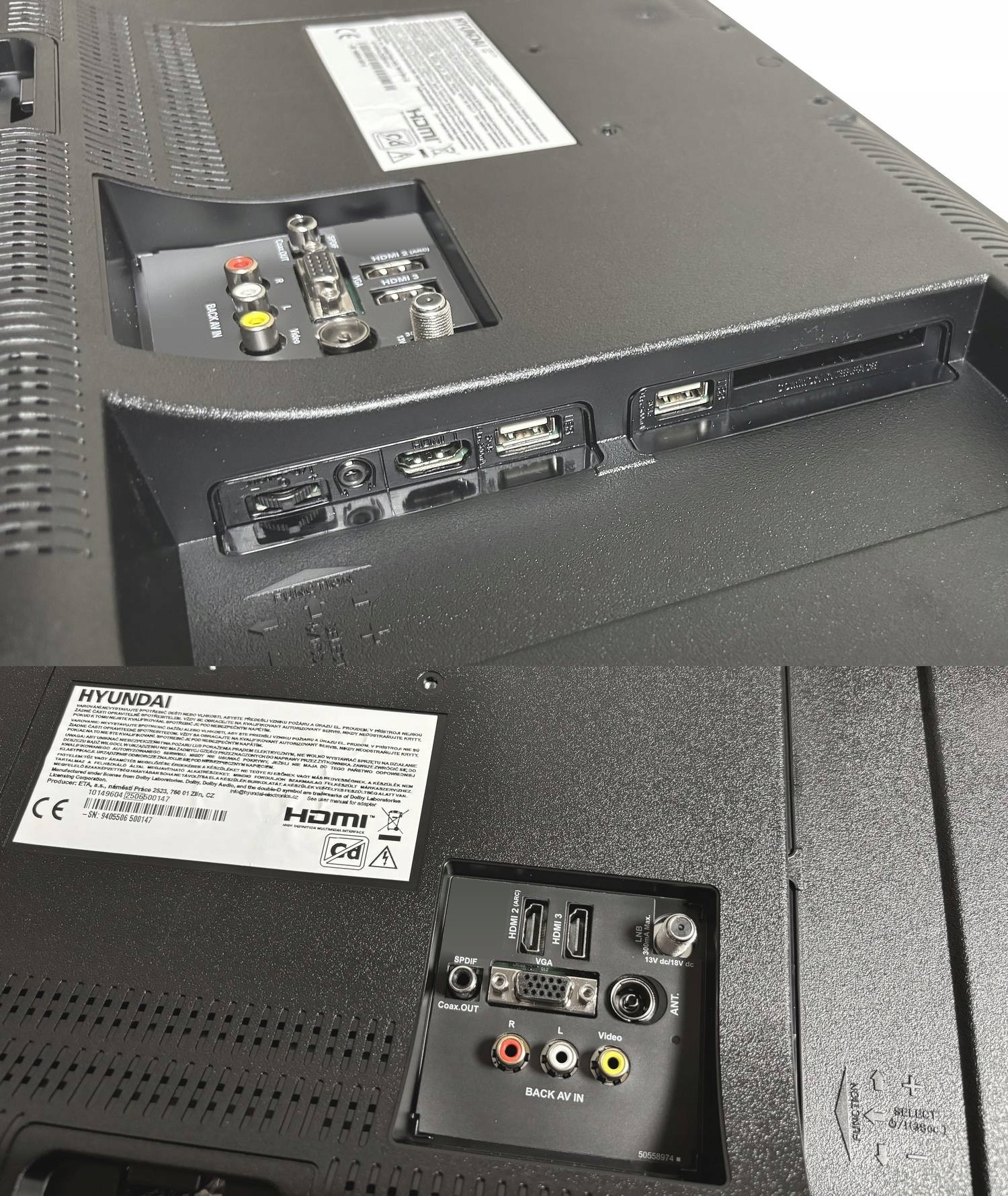 Telewizor SMART Android TV WiFi BT HYUNDAI 24'' HD HDR LAN PC Ci APLIKACJE