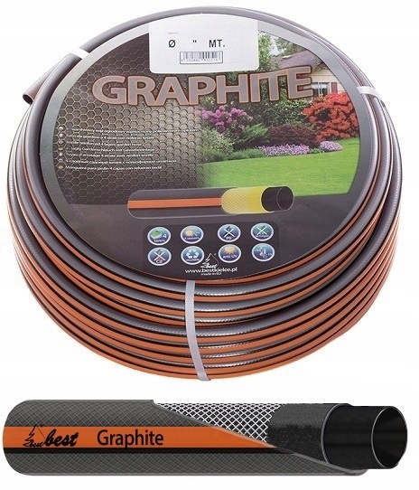 WÓZEK ALU WĄŻ OGRODOWY 4-WARSTWOWY 1/2 50 METRÓW BEST POLSKA ZRASZACZ KPL