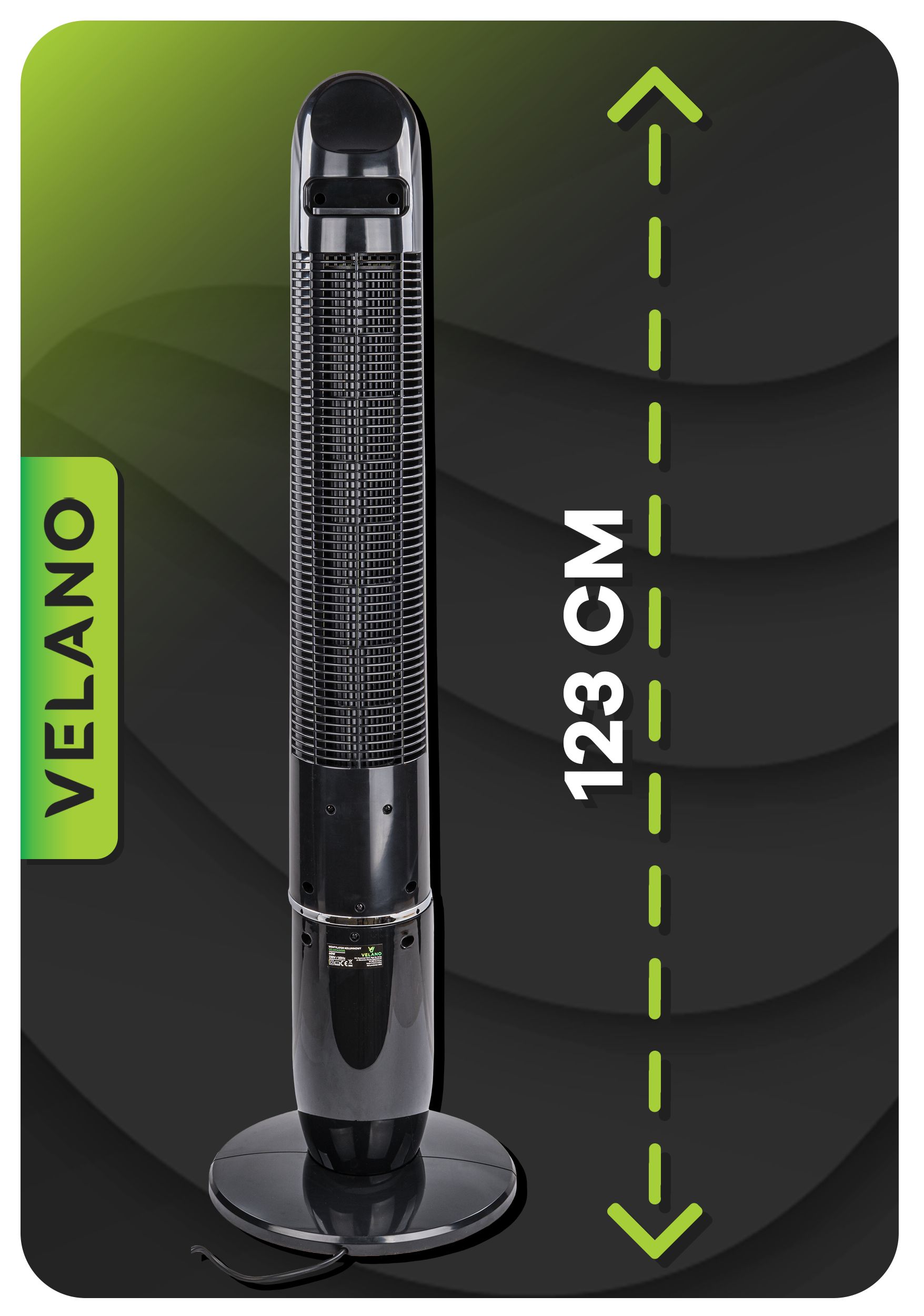 Wentylator PODŁOGOWY kolumnowy OSCYLACJA timer PILOT REGULACJA prędkości