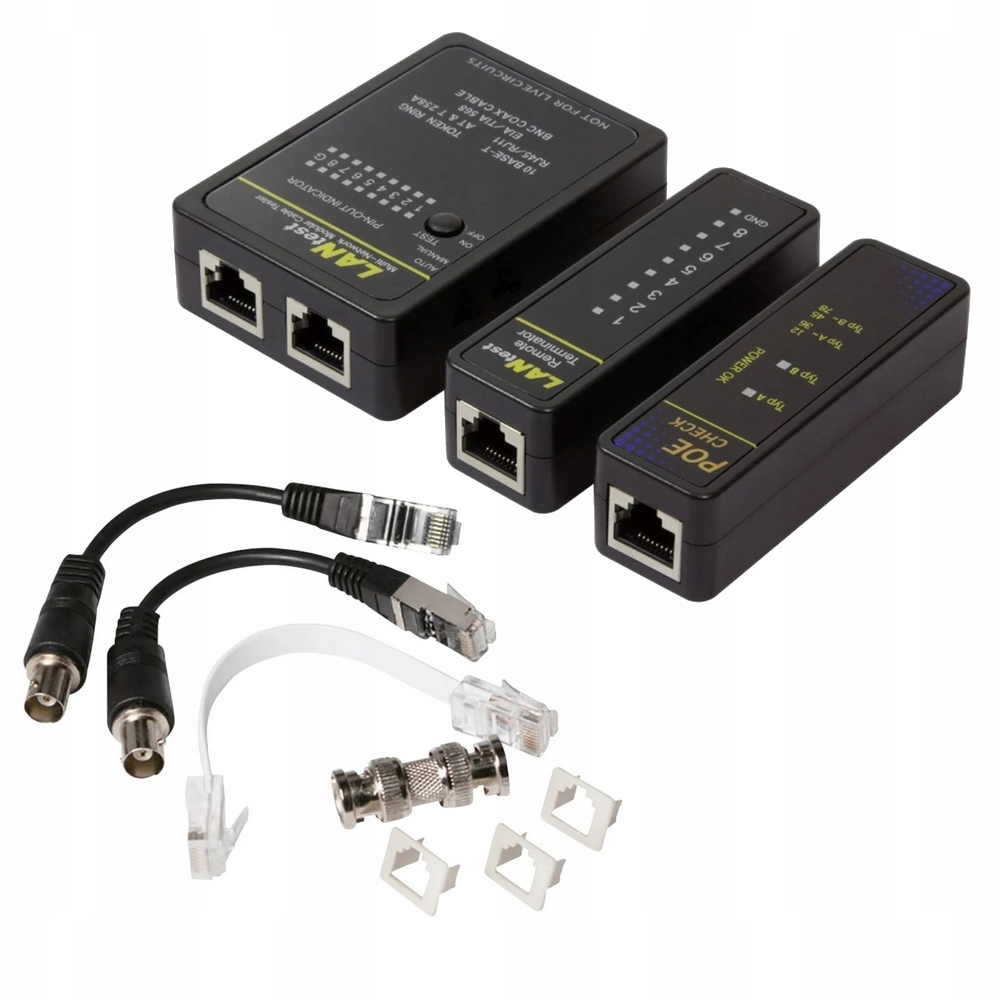 Tester kabli RJ45 sieciowych z funkcją PoE Finder wskaźnik LED LogiLink