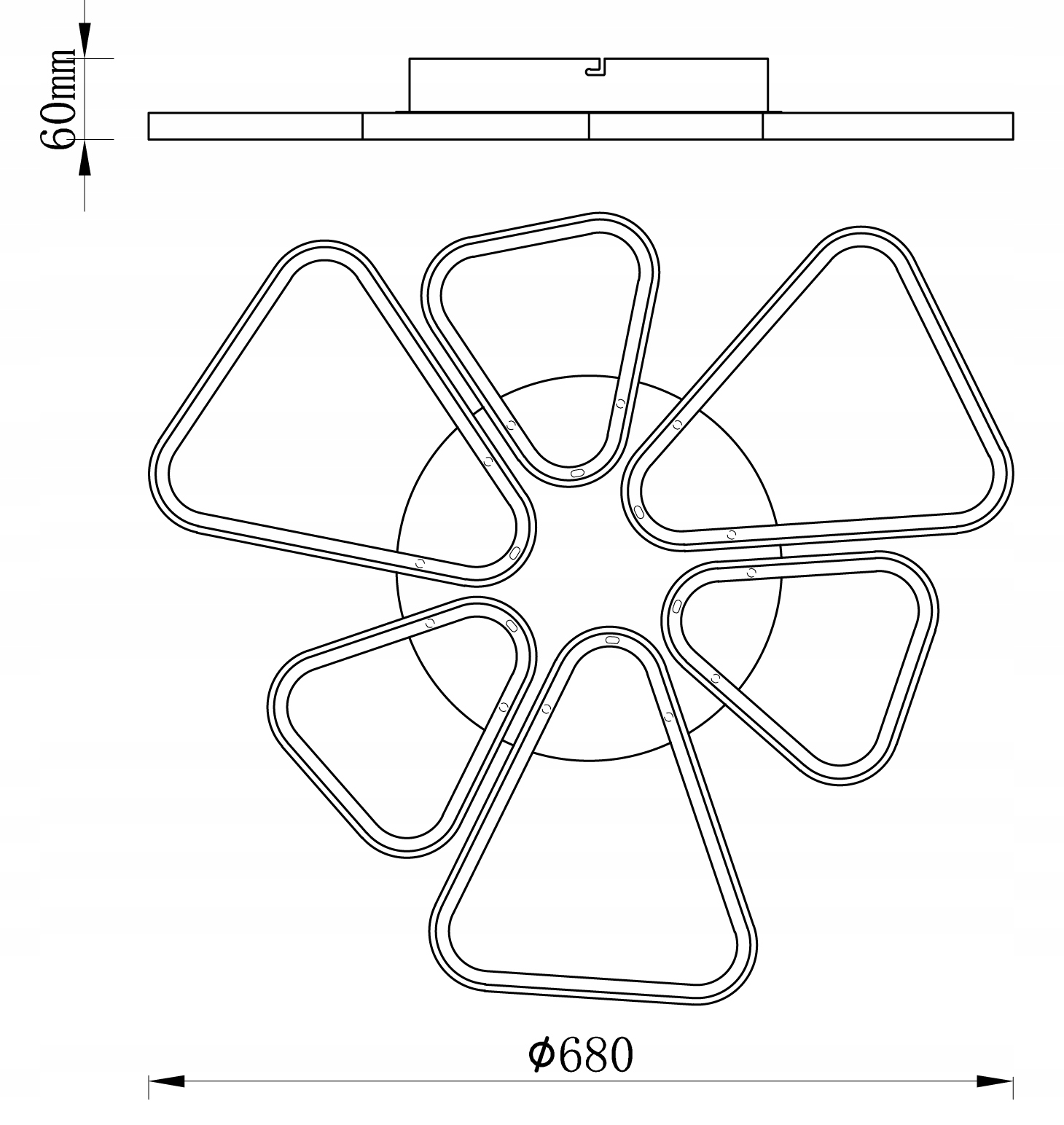 Lampa NICEA VI Wifi sufit PLAFON żyrandol 68cm LED Tuya Wobako