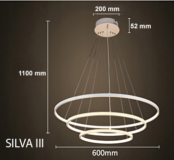 Wobako Silva V ring Led okręgi lampa wisząca 40 + 60 + 80CM