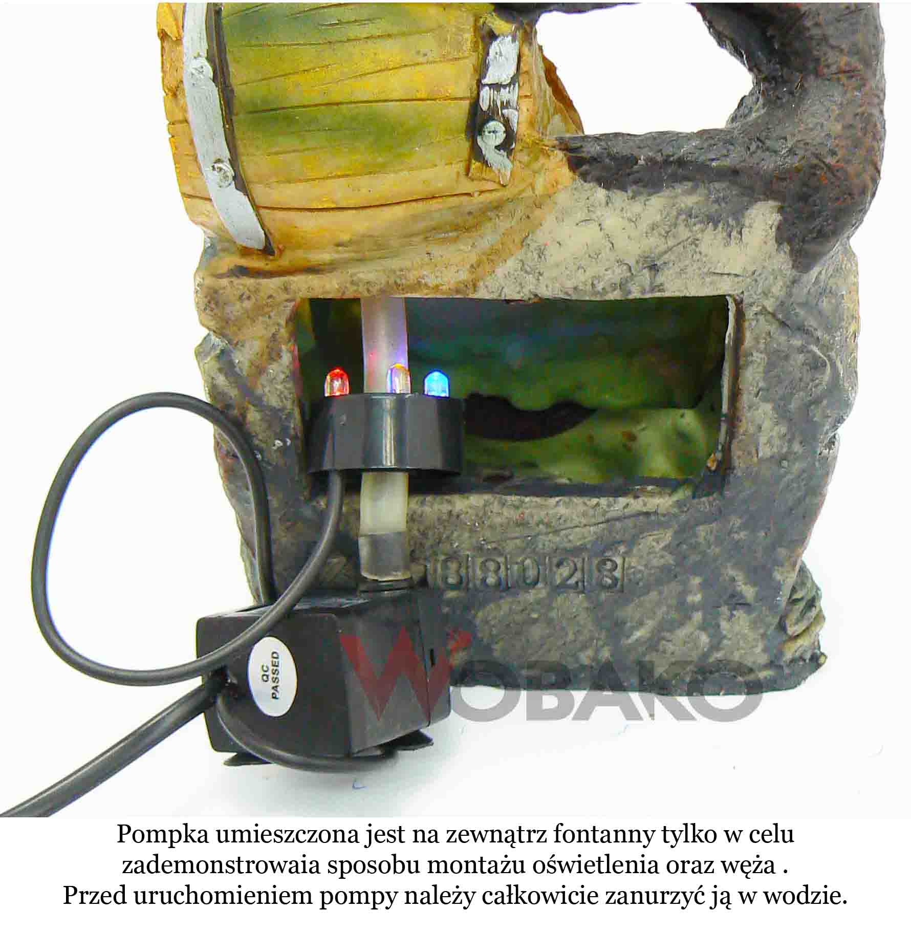 Pompka do Fontann z Regulacją Przepływu i Oświetleniem LED - 180 l/h, 50 cm