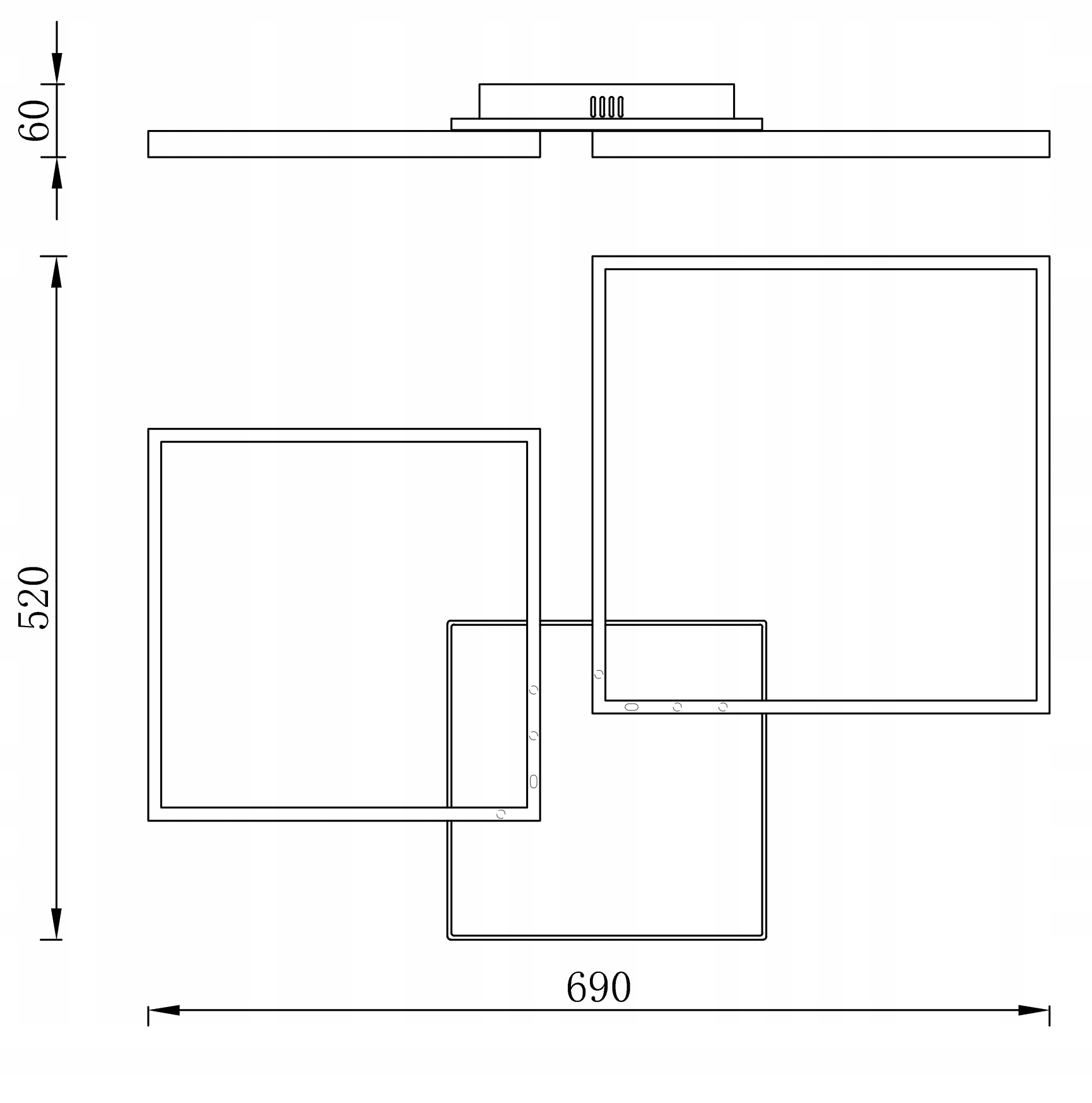Lampa HELSINKI II sufit kwadrat żyrandol Smart Home LED Tuya Wobako