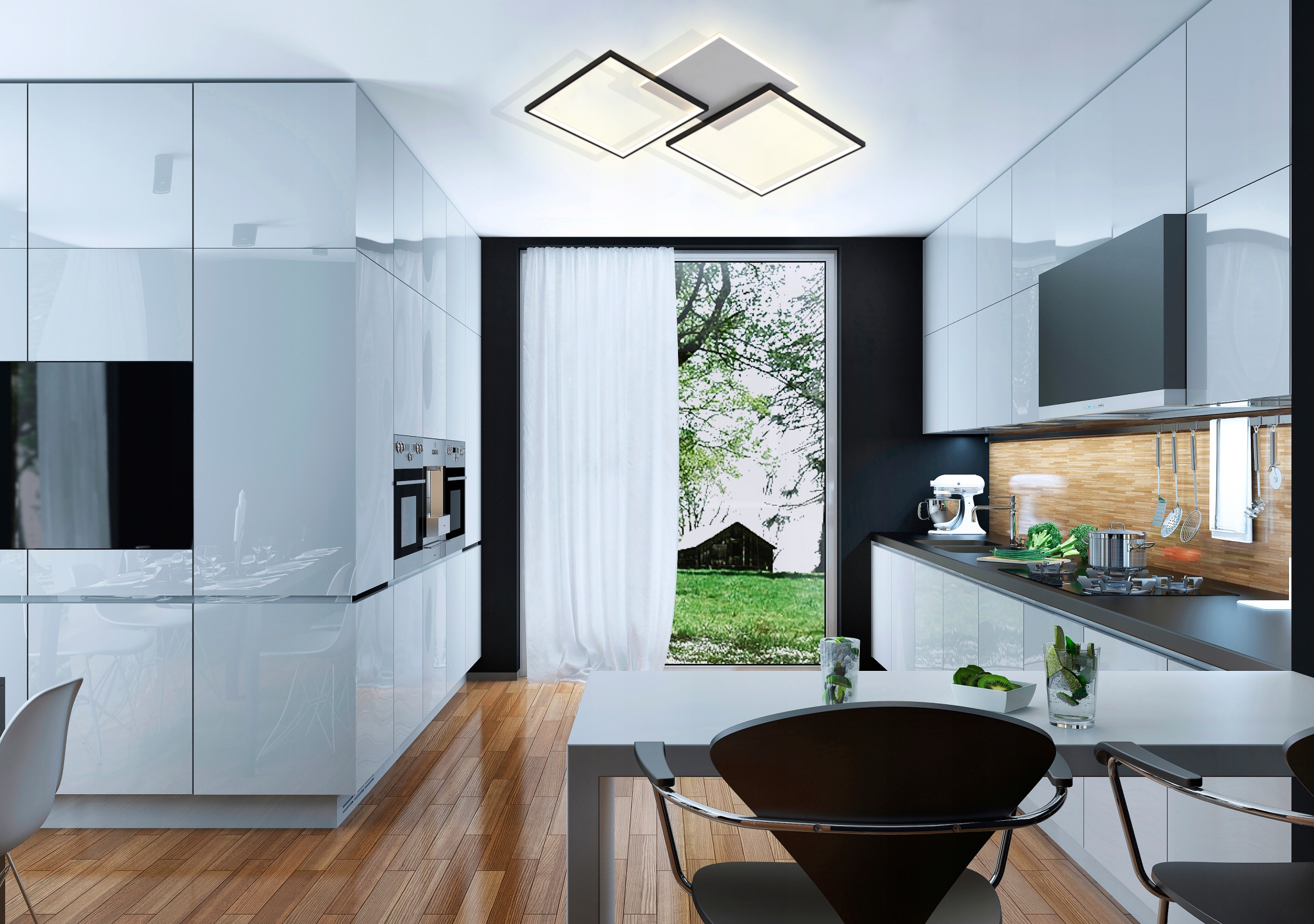 Lampa HELSINKI II sufit kwadrat żyrandol Smart Home LED Tuya Wobako