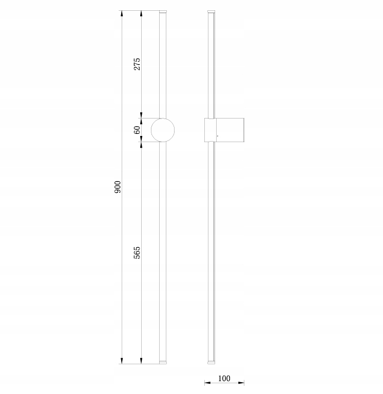 Nowoczesna lampa ścienna LIZBONA II kinkiet LED12W 90cm Wobako