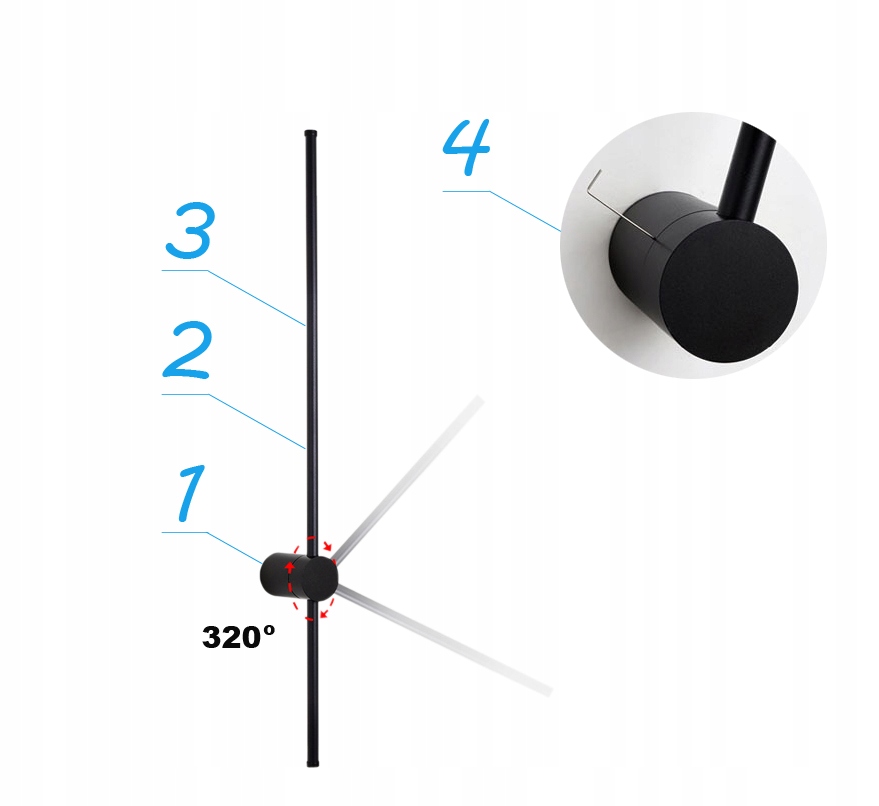 Nowoczesna lampa ścienna LIZBONA II kinkiet LED12W 90cm Wobako