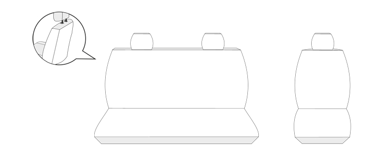 Pokrowce na fotele przód 2+1 szyte na miarę do Fiat Doblo III FL 2014-