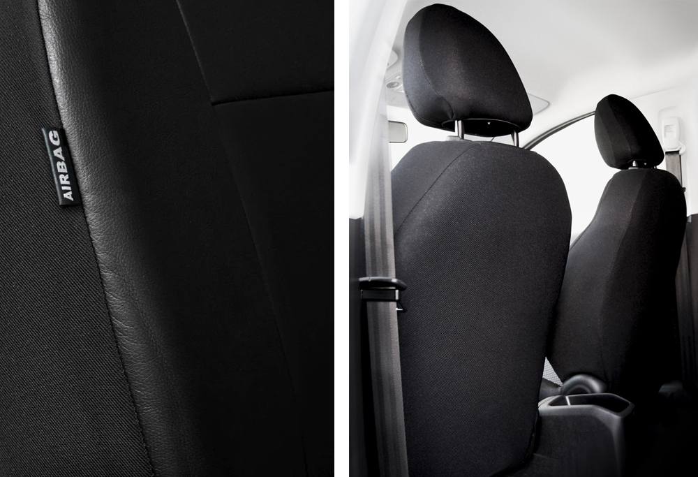 Uniwersalne pokrowce z alcantary SUPERIOR Czarne do Mazda Demio I II