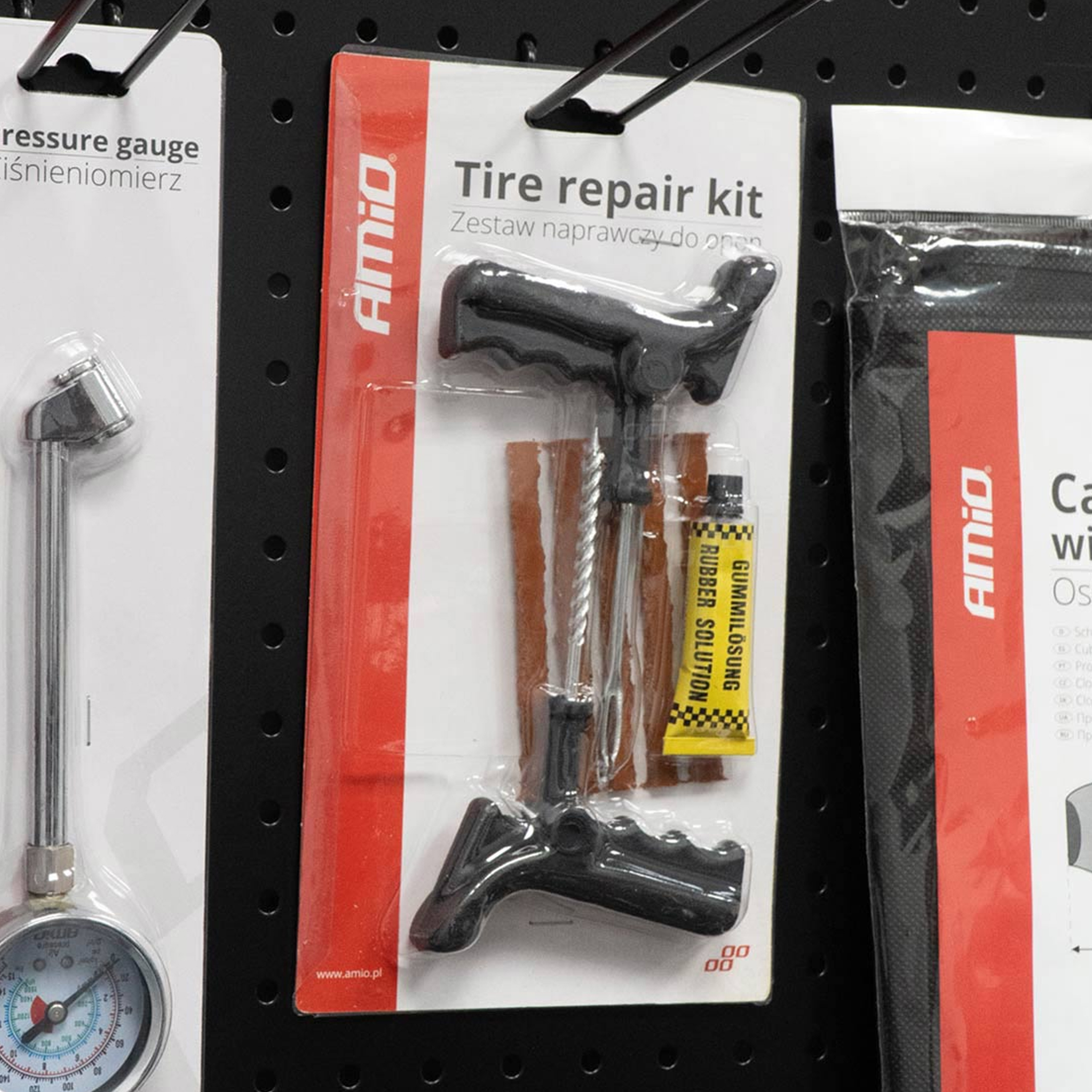 Zestaw naprawczy do opon bezdętkowych 8 el. szybka naprawa koła AMIO-01251