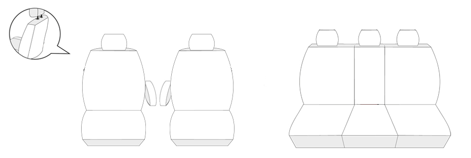 Pokrowce na fotele szyte na miarę do Ford Transit Custom 5-os. 2014-