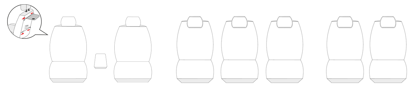 Pokrowce na fotele szyte na miarę do Seat Alhambra II 7-osobowy od 2010