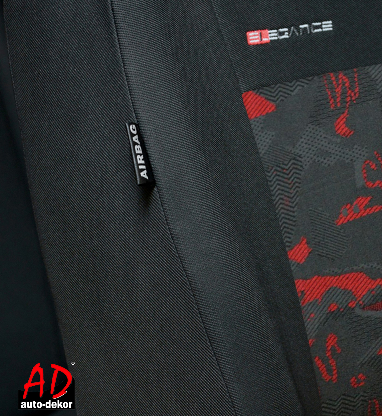 Uniwersalne welurowe pokrowce ELEGANCE CZERWONE do RENAULT MODUS