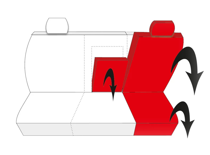 Uniwersalne welurowe pokrowce ELEGANCE CZERWONE do RENAULT MODUS