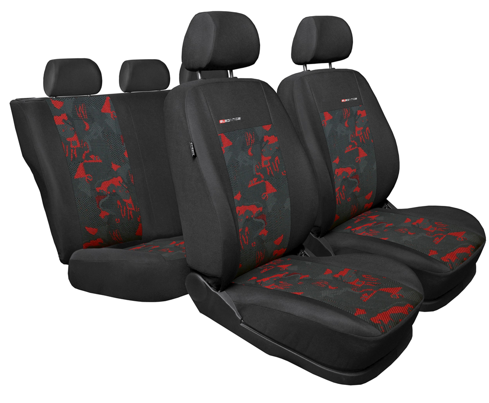 Uniwersalne welurowe pokrowce ELEGANCE CZERWONE HONDA PRELUDE III IV V