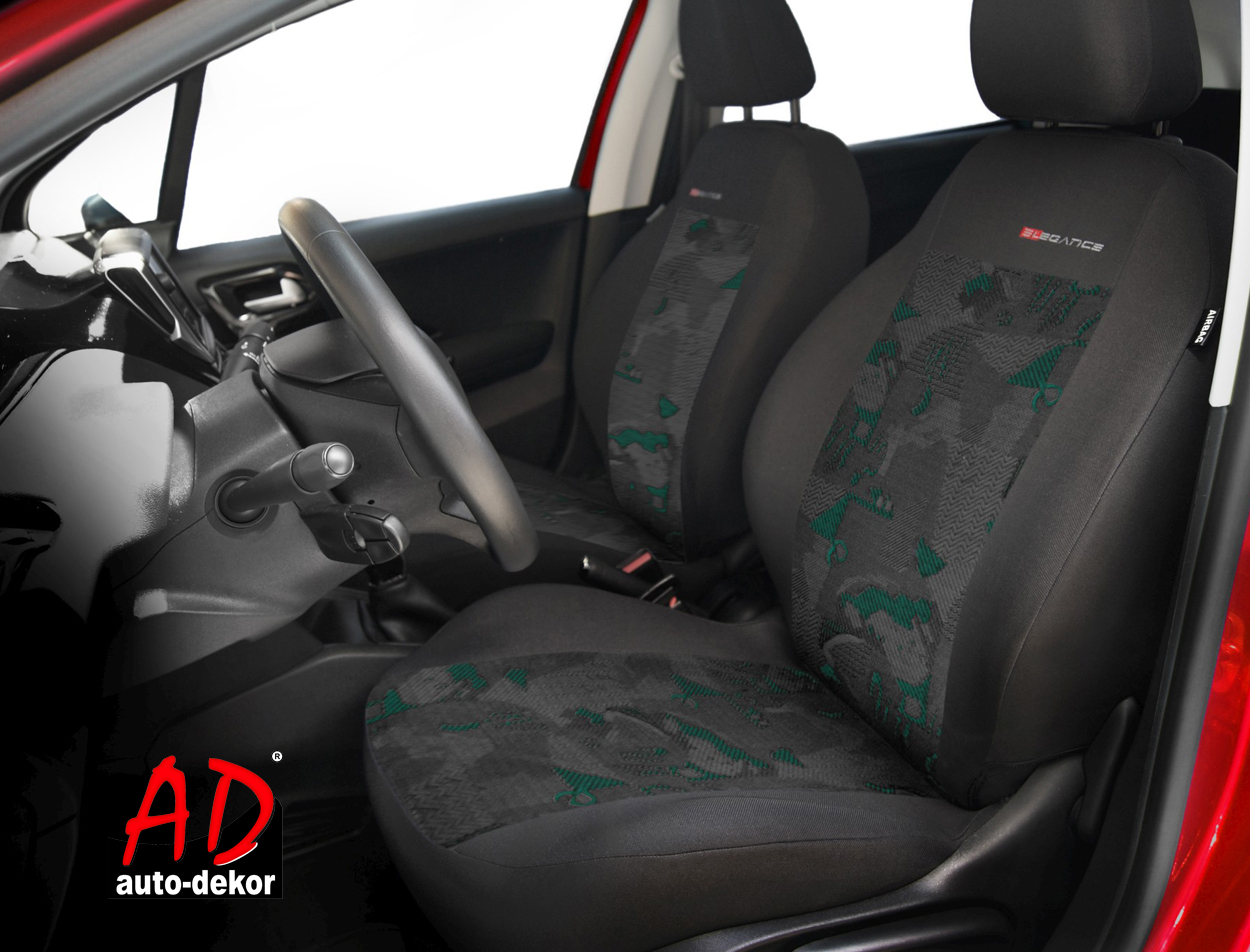 Uniwersalne welurowe pokrowce ELEGANCE ZIELONE do KIA STINGER