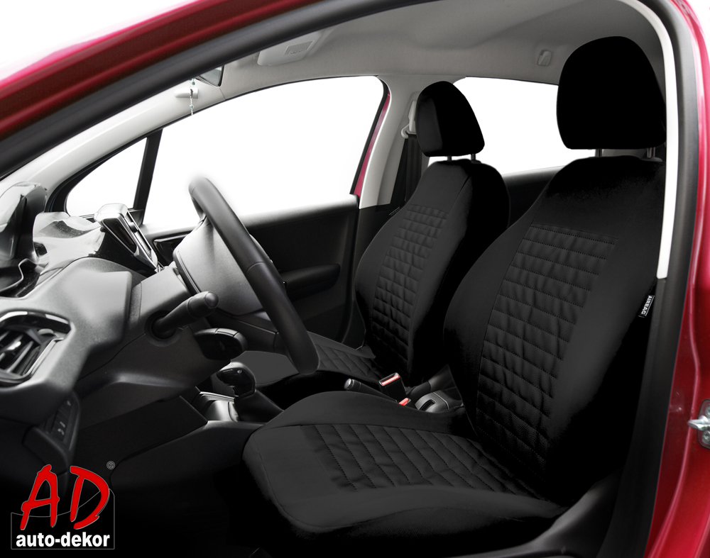 Uniwersalne skórzane pokrowce MODERN MC-1 CZARNE do MAZDA DEMIO I II